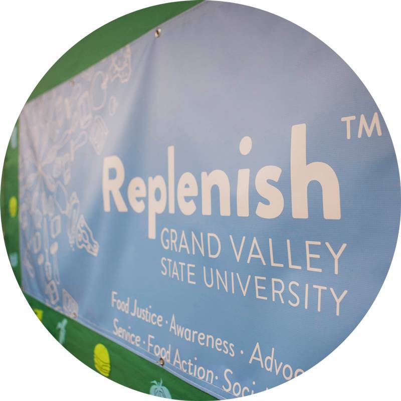 Replenish logo on sign